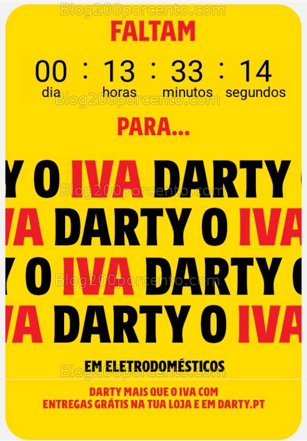 Alerta - Oferta do valor do Iva DARTY Fim de Semana - 24 a 26 outubro