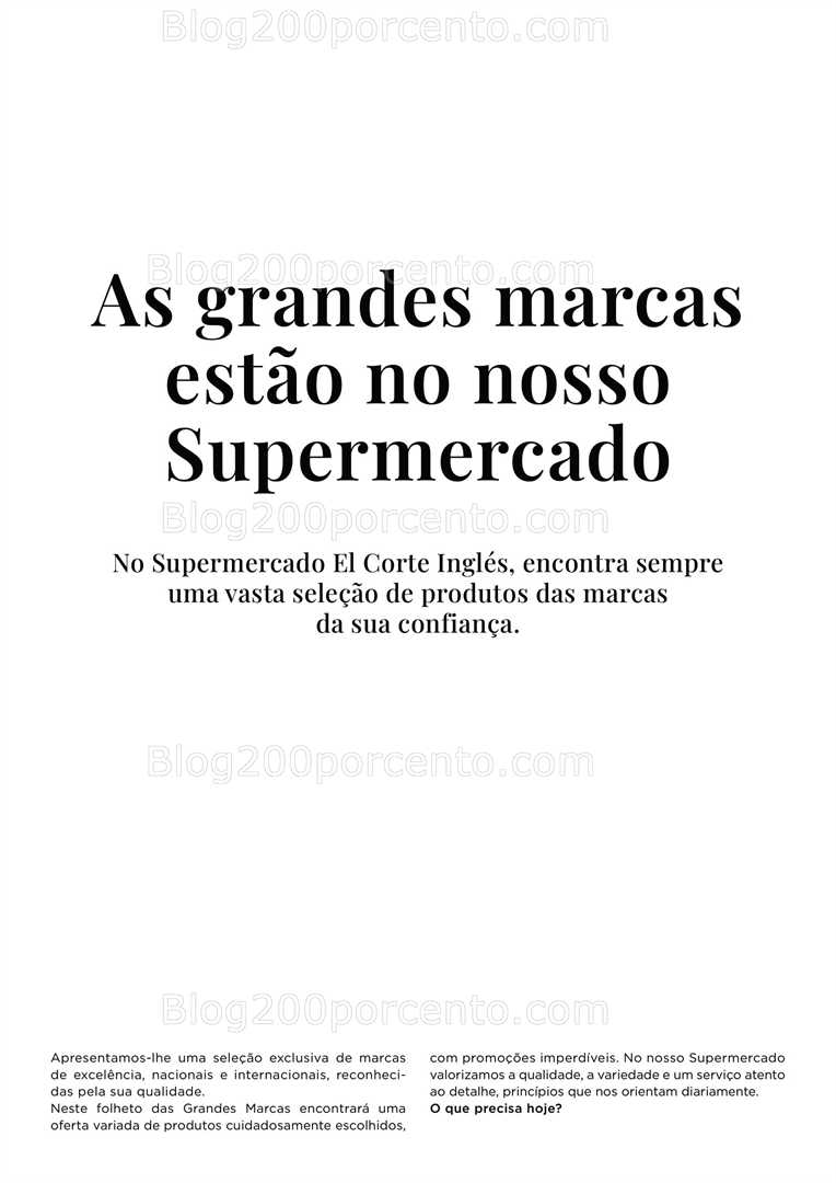 Antevisão Folheto EL CORTE INGLÉS Grandes Marcas Promoções de 17 a 30 outubro