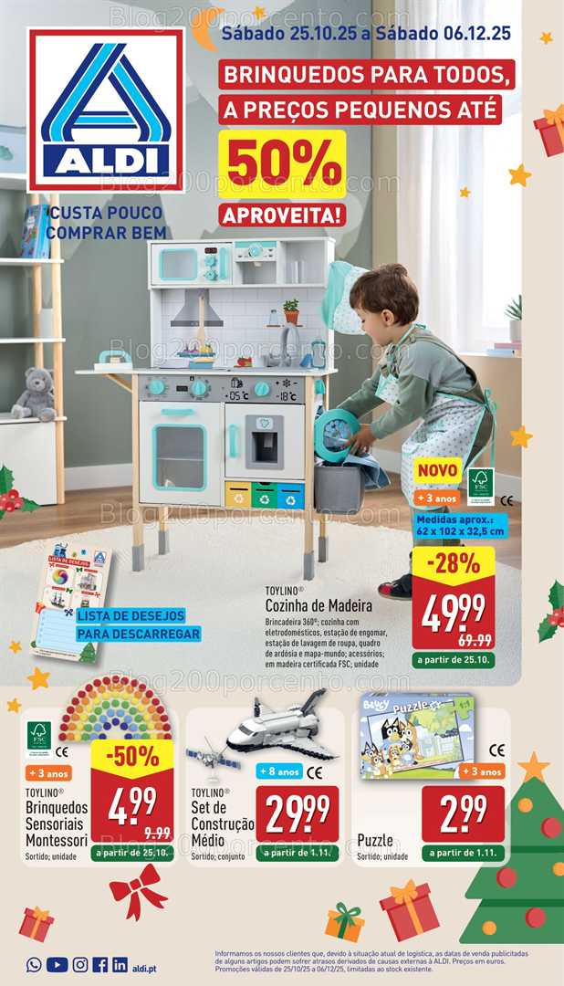Antevisão Folheto ALDI Especial Brinquedos Promoções de 25 outubro a 6 dezembro