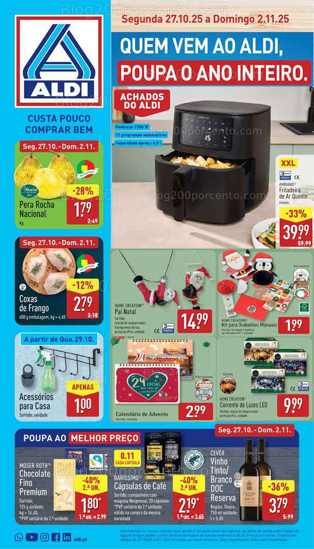 Antevisão Folheto ALDI Promoções de 27 outubro a 2 novembro