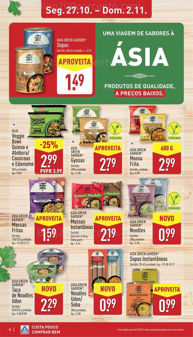 Antevisão Folheto ALDI Sabores do Mundo Promoções de 27 outubro a 2 novembro