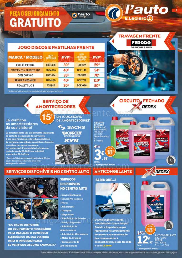 Antevisão Folheto E-LECLERC Auto Promoções de 8 outubro a 30 novembro
