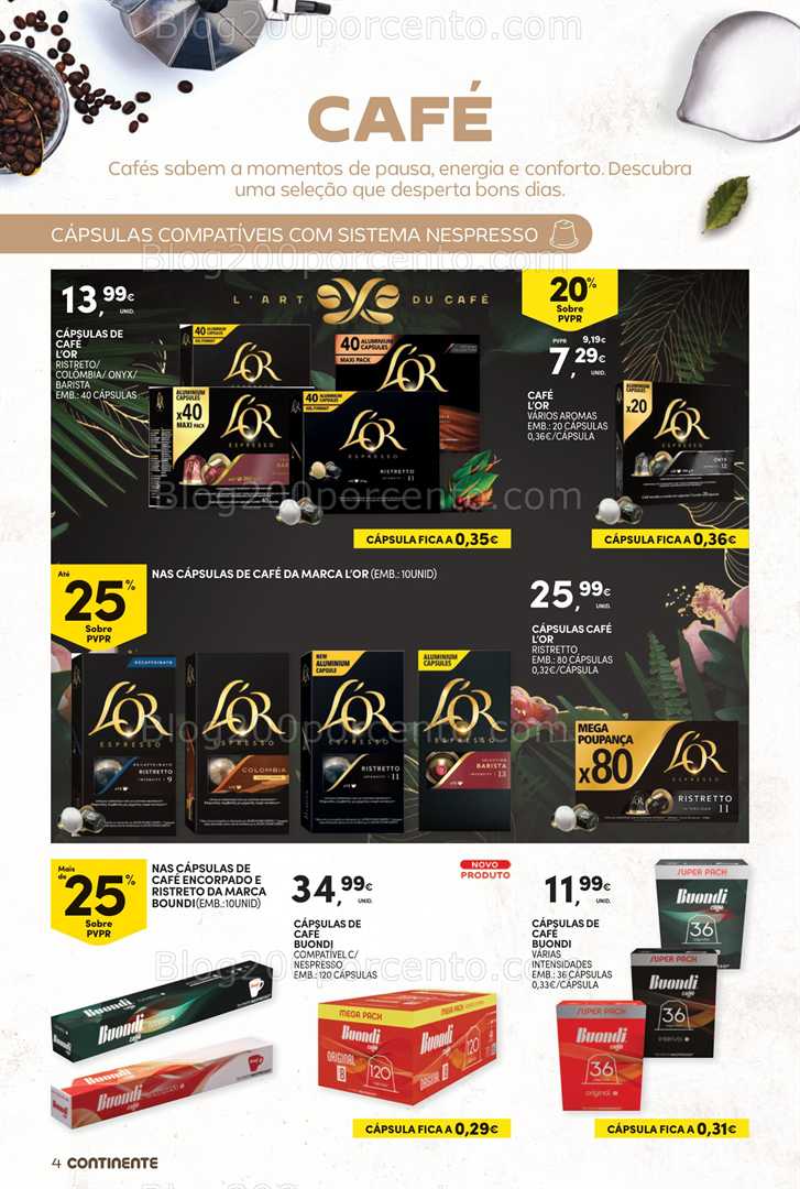 Antevisão Folheto CONTINENTE Bebidas Quentes Promoções de 14 a 26 outubro - Edição Digital
