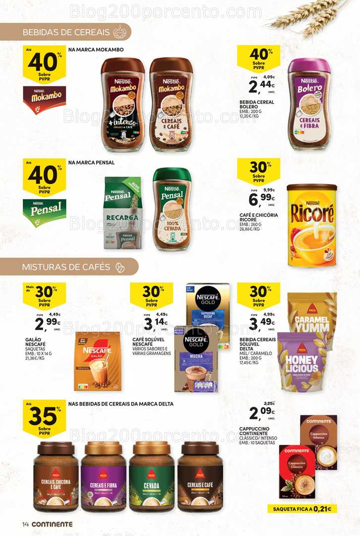Antevisão Folheto CONTINENTE Bebidas Quentes Promoções de 14 a 26 outubro - Edição Digital