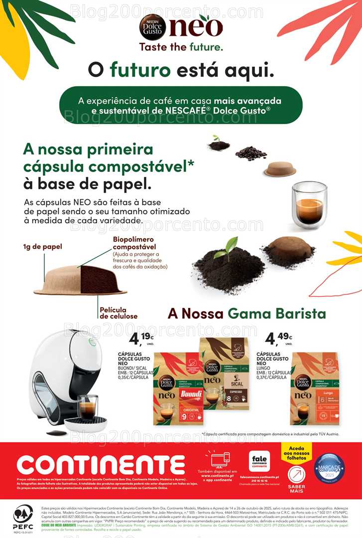 Antevisão Folheto CONTINENTE Bebidas Quentes Promoções de 14 a 26 outubro - Edição Digital