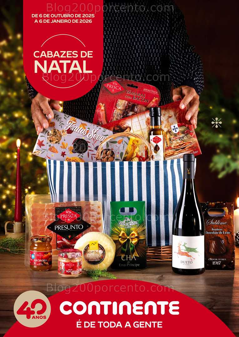 Antevisão Folheto CONTINENTE Cabazes de Natal Promoções de 6 outubro a 6 janeiro