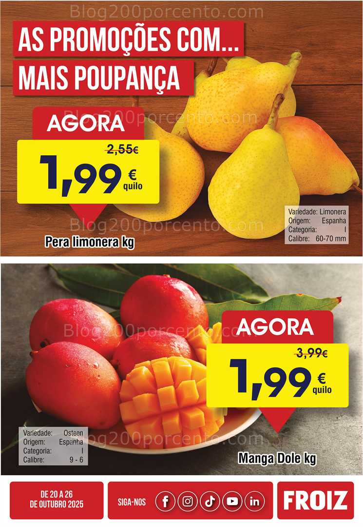Antevisão Folheto FROIZ Promoções de 20 a 26 outubro