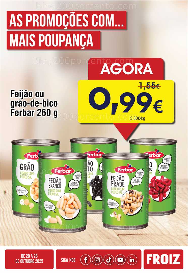 Antevisão Folheto FROIZ Promoções de 20 a 26 outubro