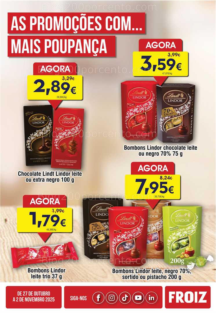 Antevisão Folheto FROIZ Promoções de 27 outubro a 2 novembro