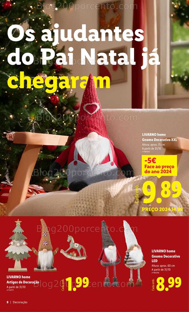 Antevisão Folheto LIDL Decoração de Natal Promoções a partir de 31 outubro