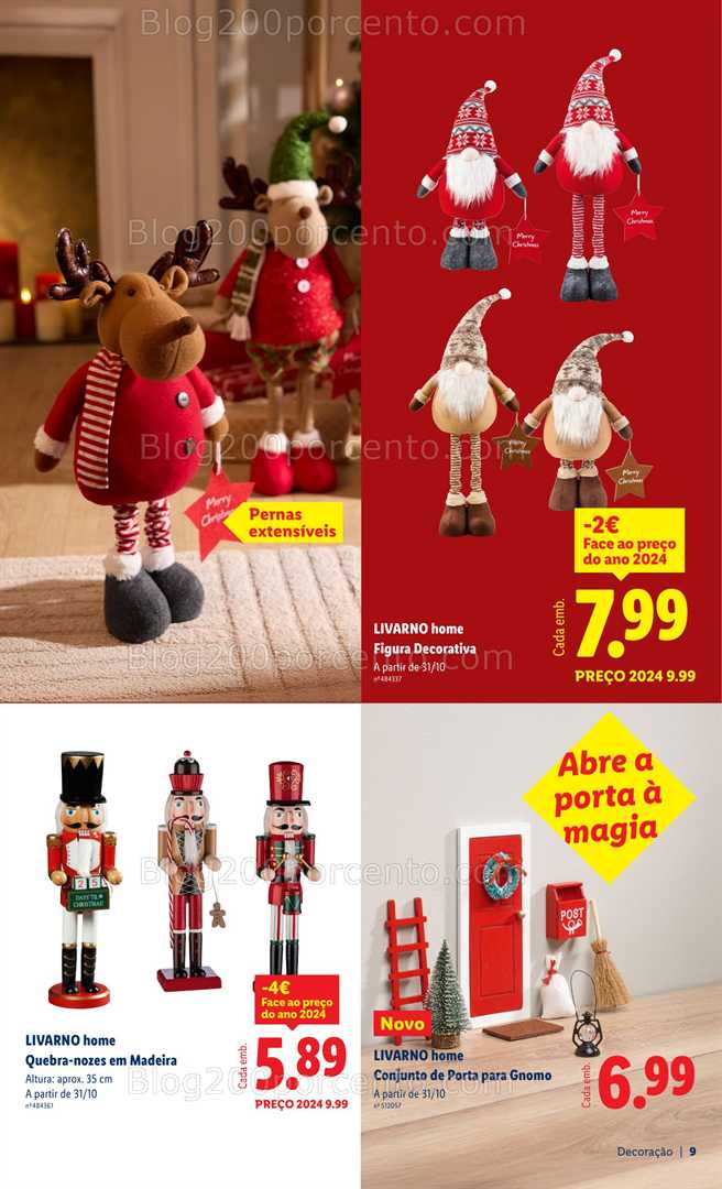 Antevisão Folheto LIDL Decoração de Natal Promoções a partir de 31 outubro