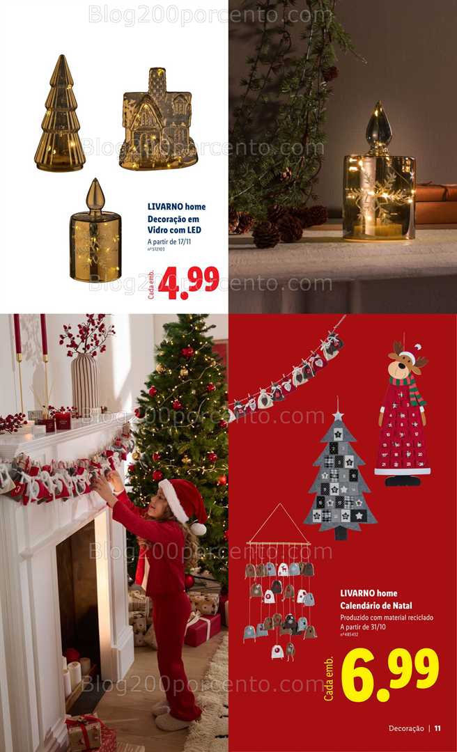 Antevisão Folheto LIDL Decoração de Natal Promoções a partir de 31 outubro