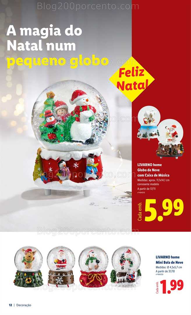 Antevisão Folheto LIDL Decoração de Natal Promoções a partir de 31 outubro