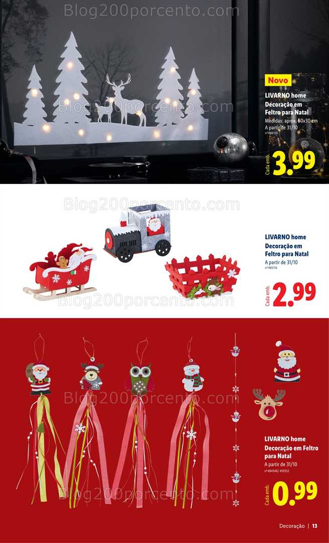 Antevisão Folheto LIDL Decoração de Natal Promoções a partir de 31 outubro