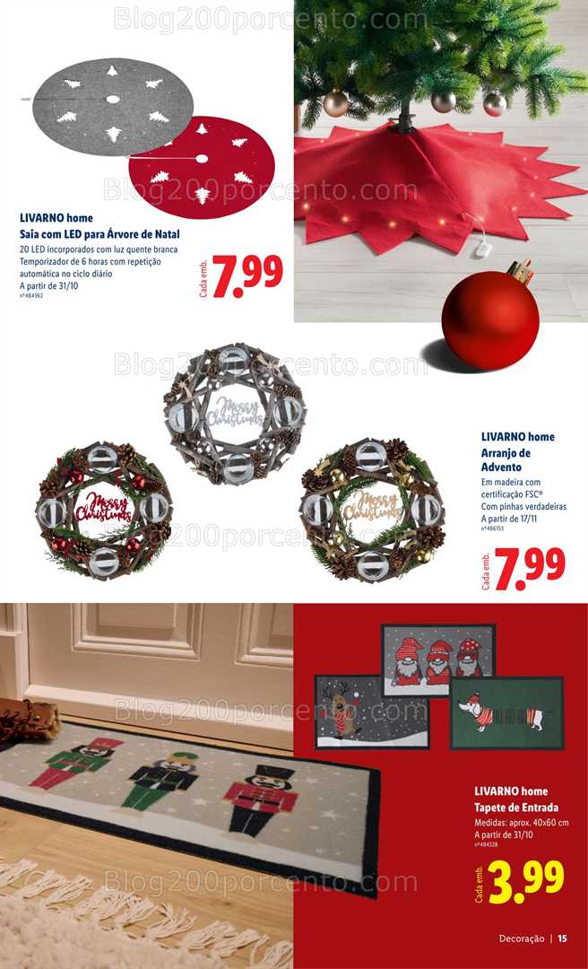 Antevisão Folheto LIDL Decoração de Natal Promoções a partir de 31 outubro