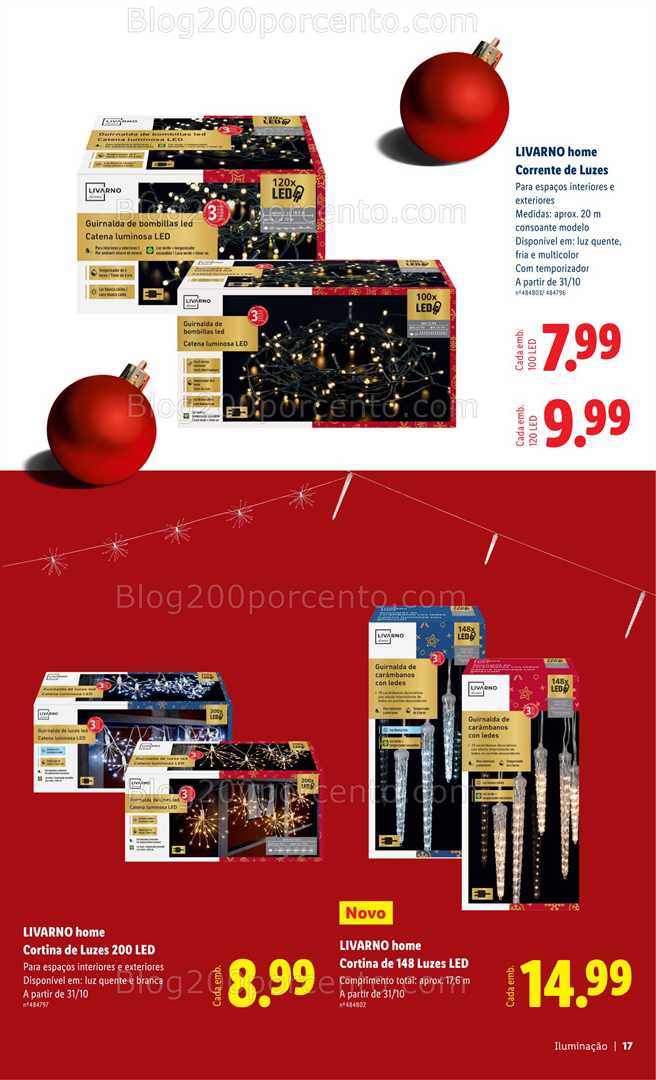 Antevisão Folheto LIDL Decoração de Natal Promoções a partir de 31 outubro