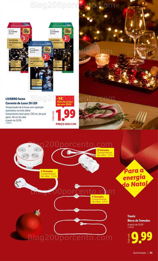 Antevisão Folheto LIDL Decoração de Natal Promoções a partir de 31 outubro