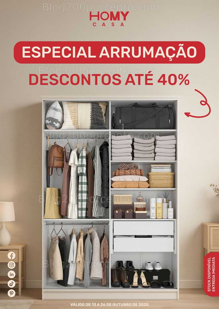 Antevisão Folheto HOMY CASA Especial Arrumação Promoções de 13 a 26 outubro