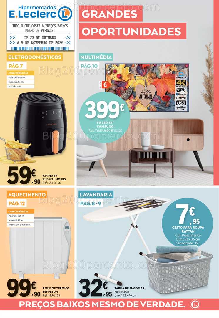 Antevisão Folheto E-LECLERC Bazar Promoções de 23 outubro a 5 novembro