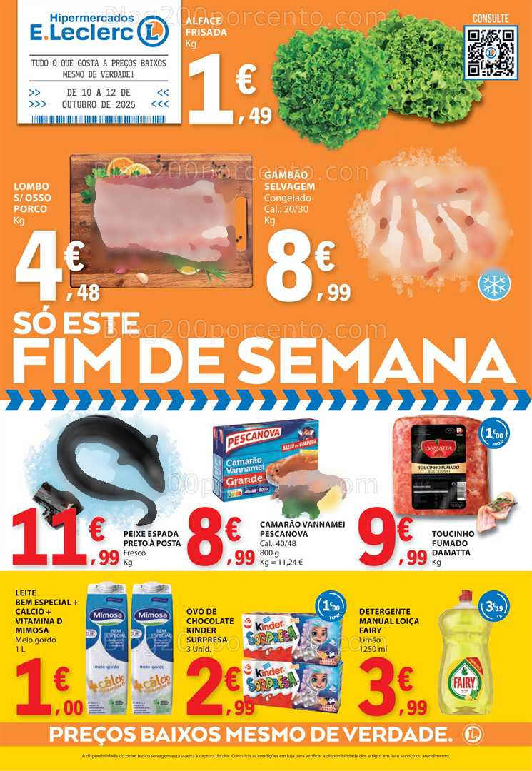 Antevisão Folheto E-LECLERC Promoções Fim de Semana - 10 a 12 outubro