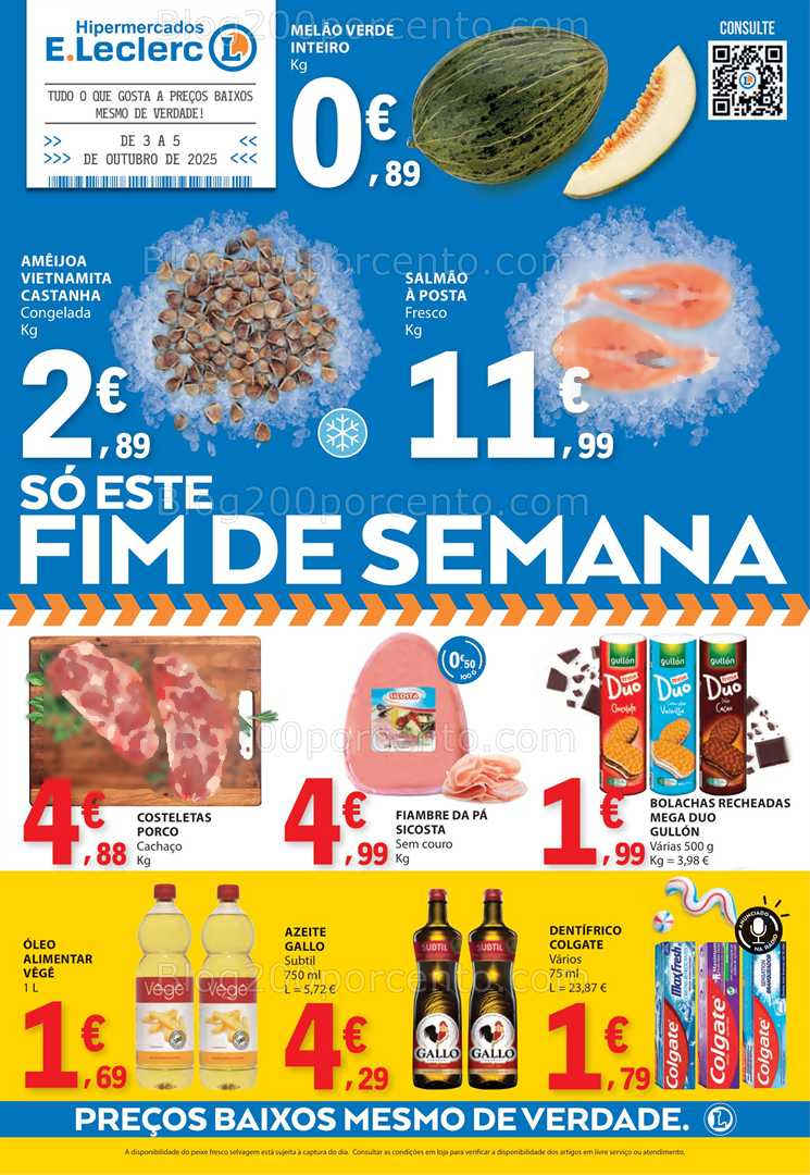 Antevisão Folheto E-LECLERC Promoções Fim de Semana - 3 a 5 outubro