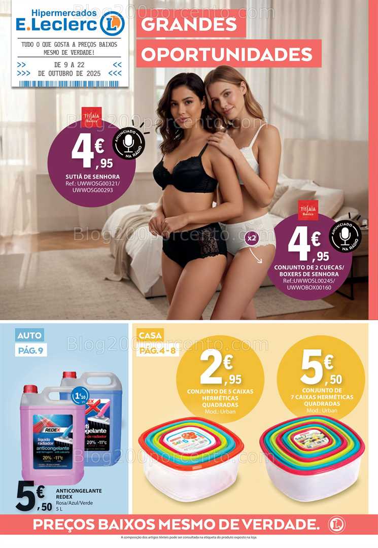 Antevisão Folheto E-LECLERC Beleza e Bazar Promoções de 9 a 22 outubro
