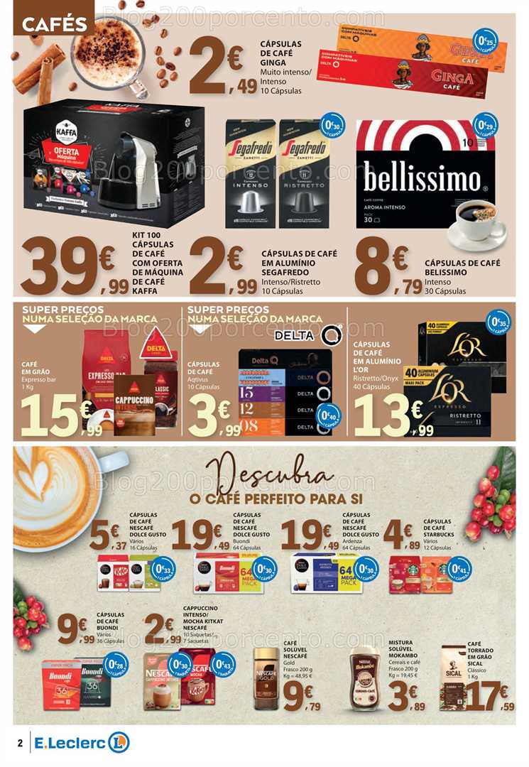 Antevisão Folheto E-LECLERC Especial Bebidas Quentes Promoções de 28 outubro a 9 novembro