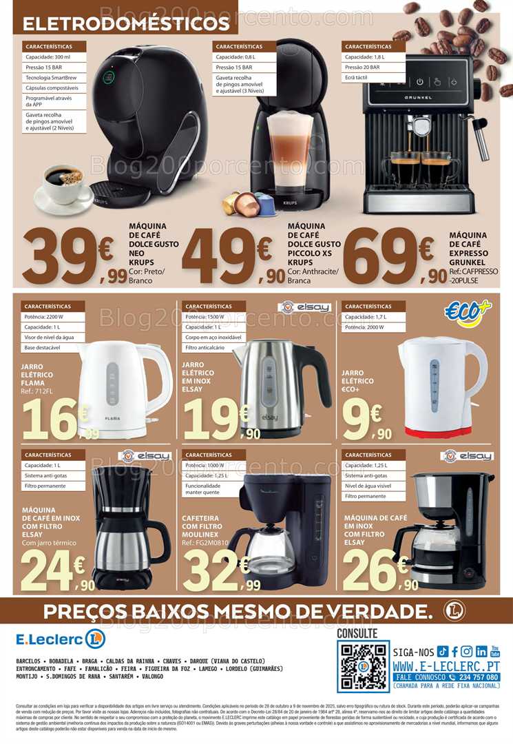 Antevisão Folheto E-LECLERC Especial Bebidas Quentes Promoções de 28 outubro a 9 novembro