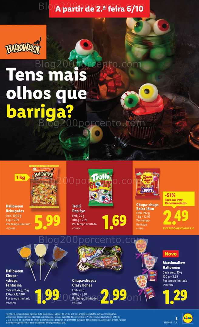 Antevisão Folheto LIDL Halloween Promoções de 6 outubro a 2 novembro