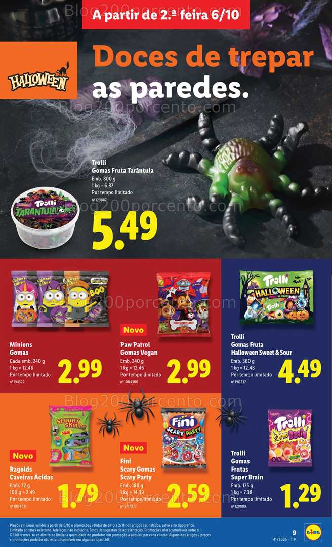 Antevisão Folheto LIDL Halloween Promoções de 6 outubro a 2 novembro