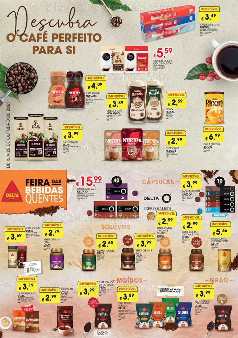 Antevisão Folheto MEU SUPER Bebidas Quentes Promoções até 28 outubro