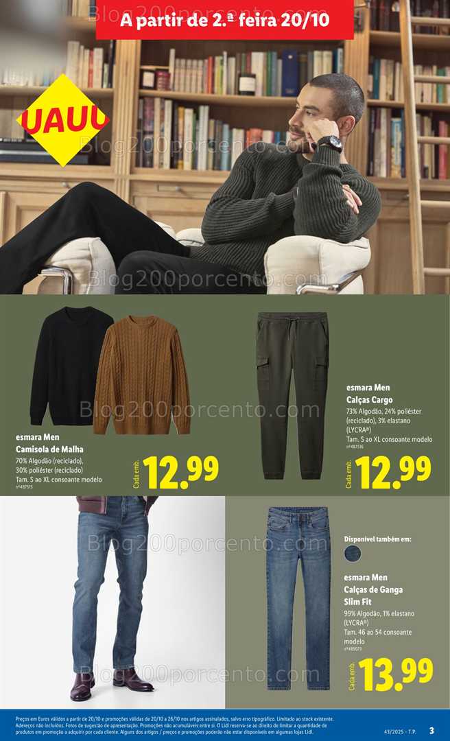Antevisão Folheto LIDL Moda Esmara Promoções de 20 a 26 outubro