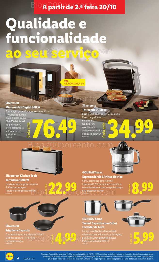 Antevisão Folheto LIDL Cozinha Promoções de 20 a 26 outubro