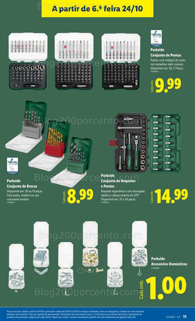 Antevisão Folheto LIDL Parkside Promoções de 24 a 30 outubro