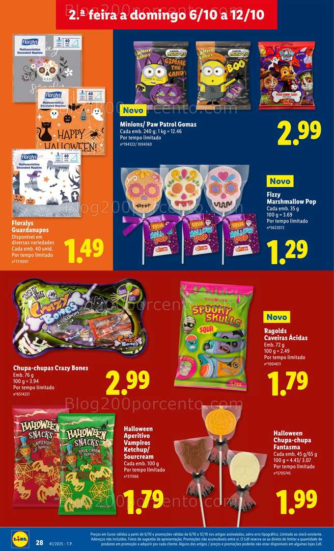 Antevisão Folheto LIDL Halloween Promoções de 6 a 12 outubro