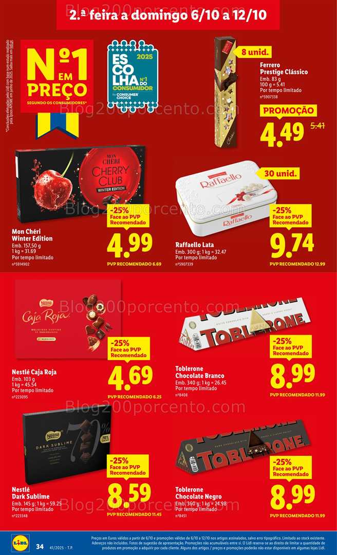 Antevisão Folheto LIDL Natal Favorina Promoções de 6 a 12 outubro