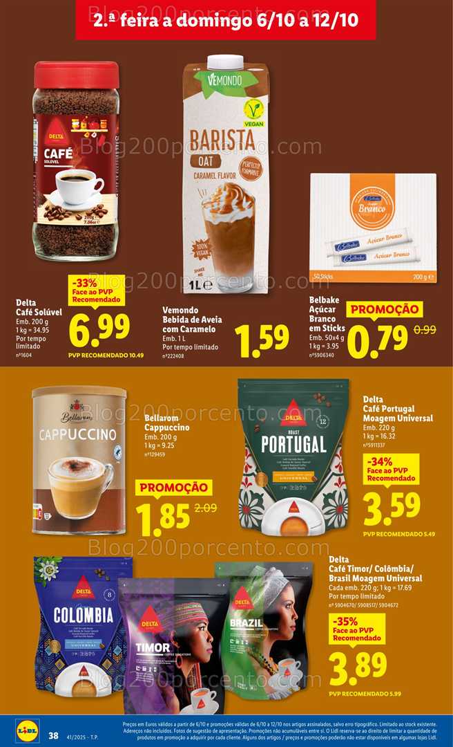 Antevisão Folheto LIDL Especial Cafés Promoções de 6 a 12 outubro