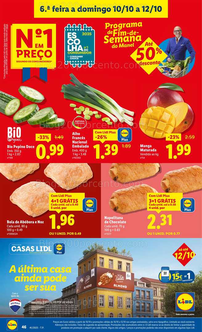 Antevisão Folheto LIDL Promoções Fim de Semana - 10 a 12 outubro
