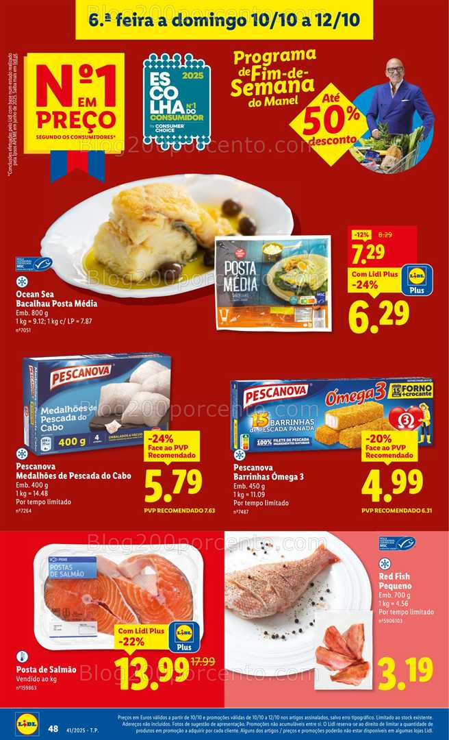 Antevisão Folheto LIDL Promoções Fim de Semana - 10 a 12 outubro