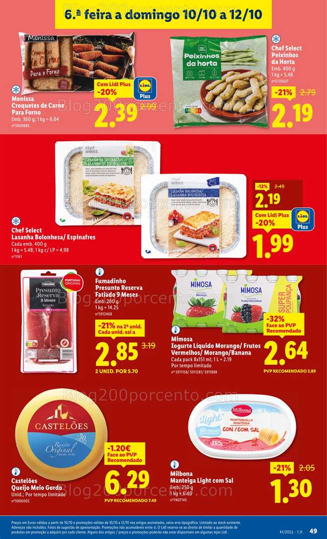 Antevisão Folheto LIDL Promoções Fim de Semana - 10 a 12 outubro