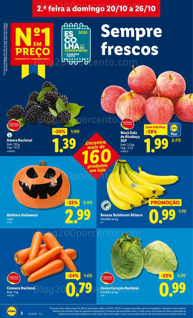 Antevisão Folheto LIDL Frescos Promoções de 20 a 26 outubro