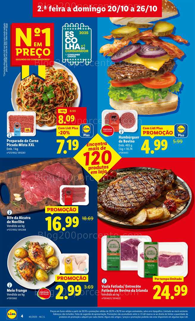 Antevisão Folheto LIDL Frescos Promoções de 20 a 26 outubro