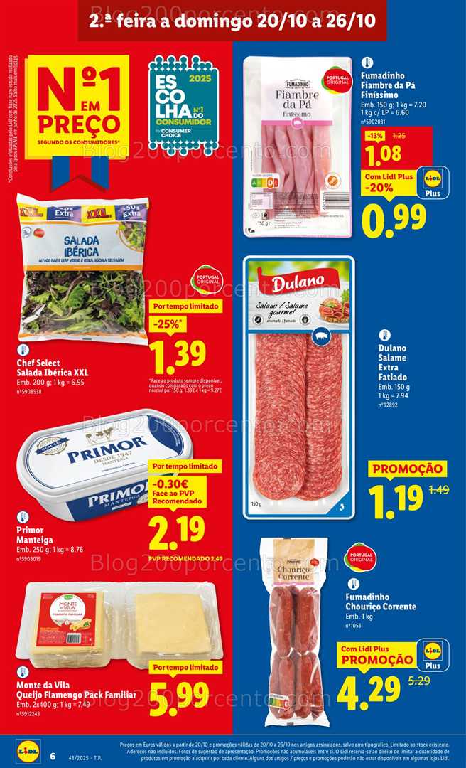 Antevisão Folheto LIDL Frescos Promoções de 20 a 26 outubro
