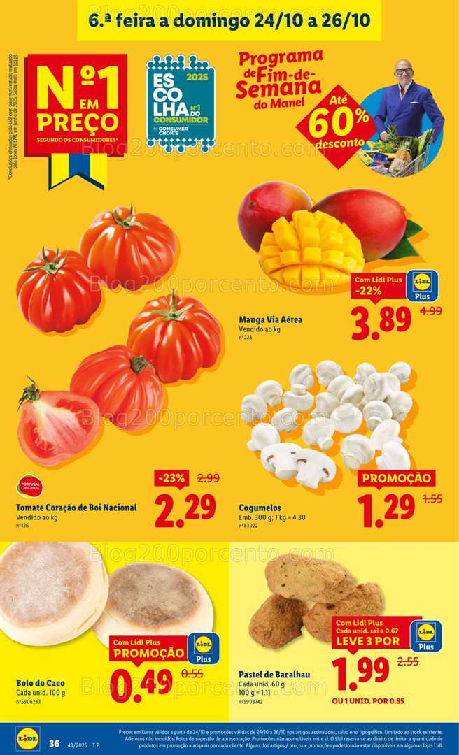 Antevisão Folheto LIDL Frescos Promoções de 20 a 26 outubro