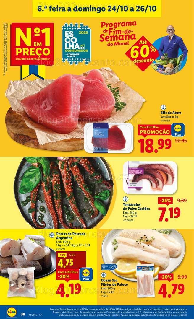 Antevisão Folheto LIDL Frescos Promoções de 20 a 26 outubro