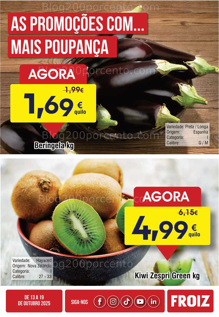 Antevisão Folheto FROIZ Promoções de 13 a 19 outubro
