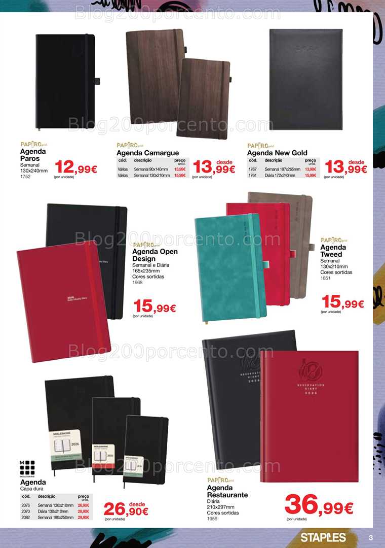 Antevisão Folheto STAPLES Agendas Promoções de 13 outubro a 29 janeiro