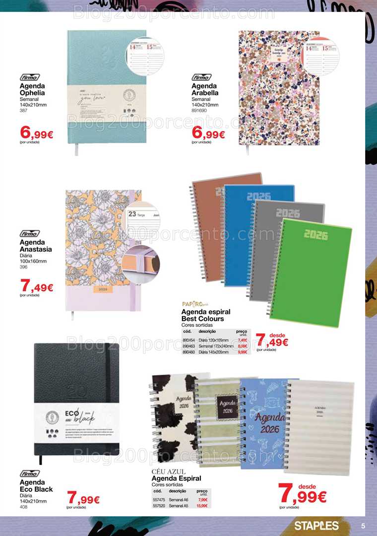 Antevisão Folheto STAPLES Agendas Promoções de 13 outubro a 29 janeiro
