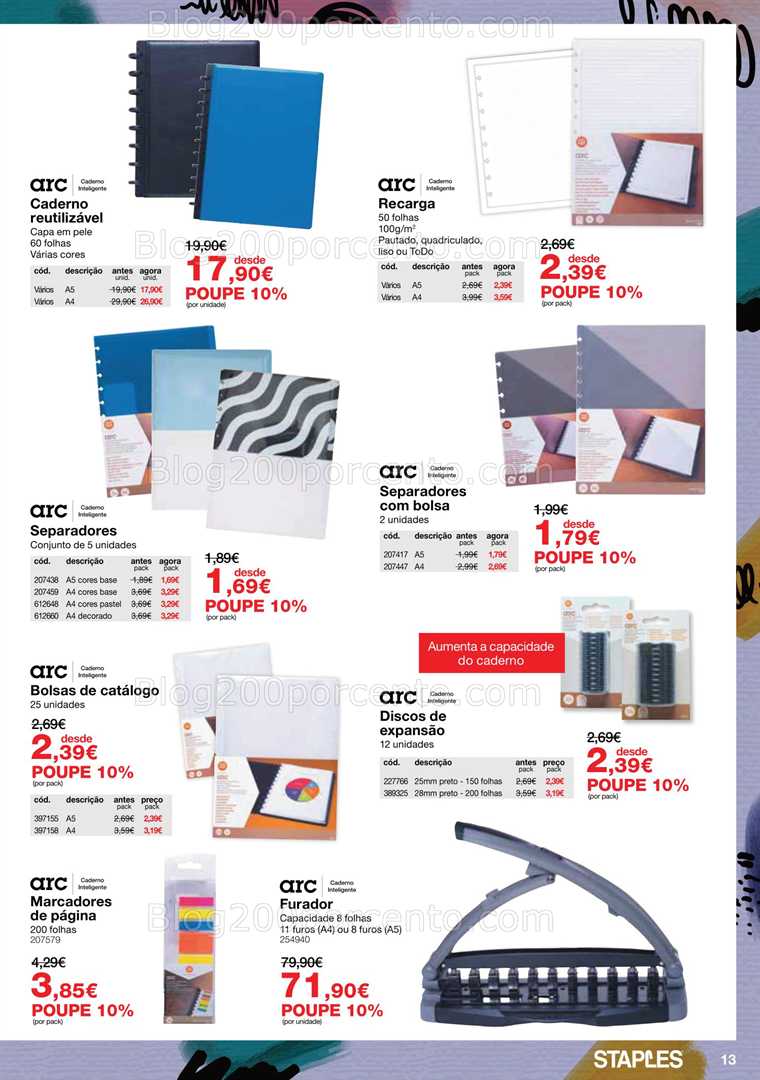 Antevisão Folheto STAPLES Agendas Promoções de 13 outubro a 29 janeiro