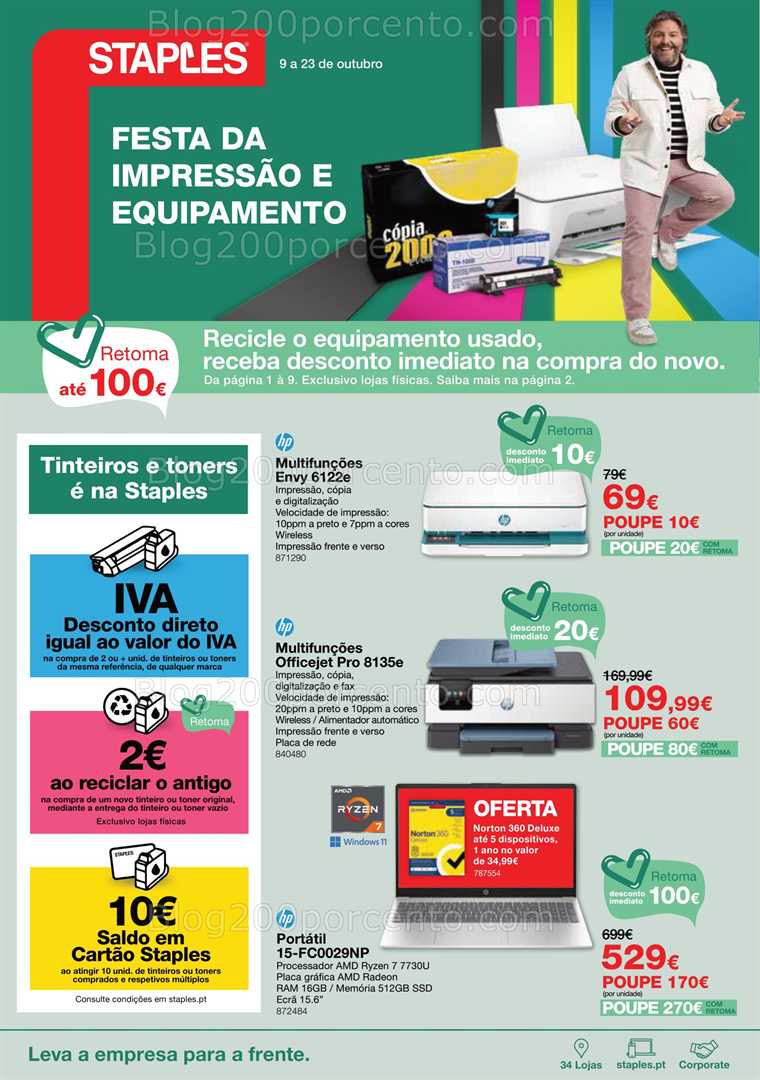 Antevisão Folheto STAPLES Promoções de 9 a 23 outubro